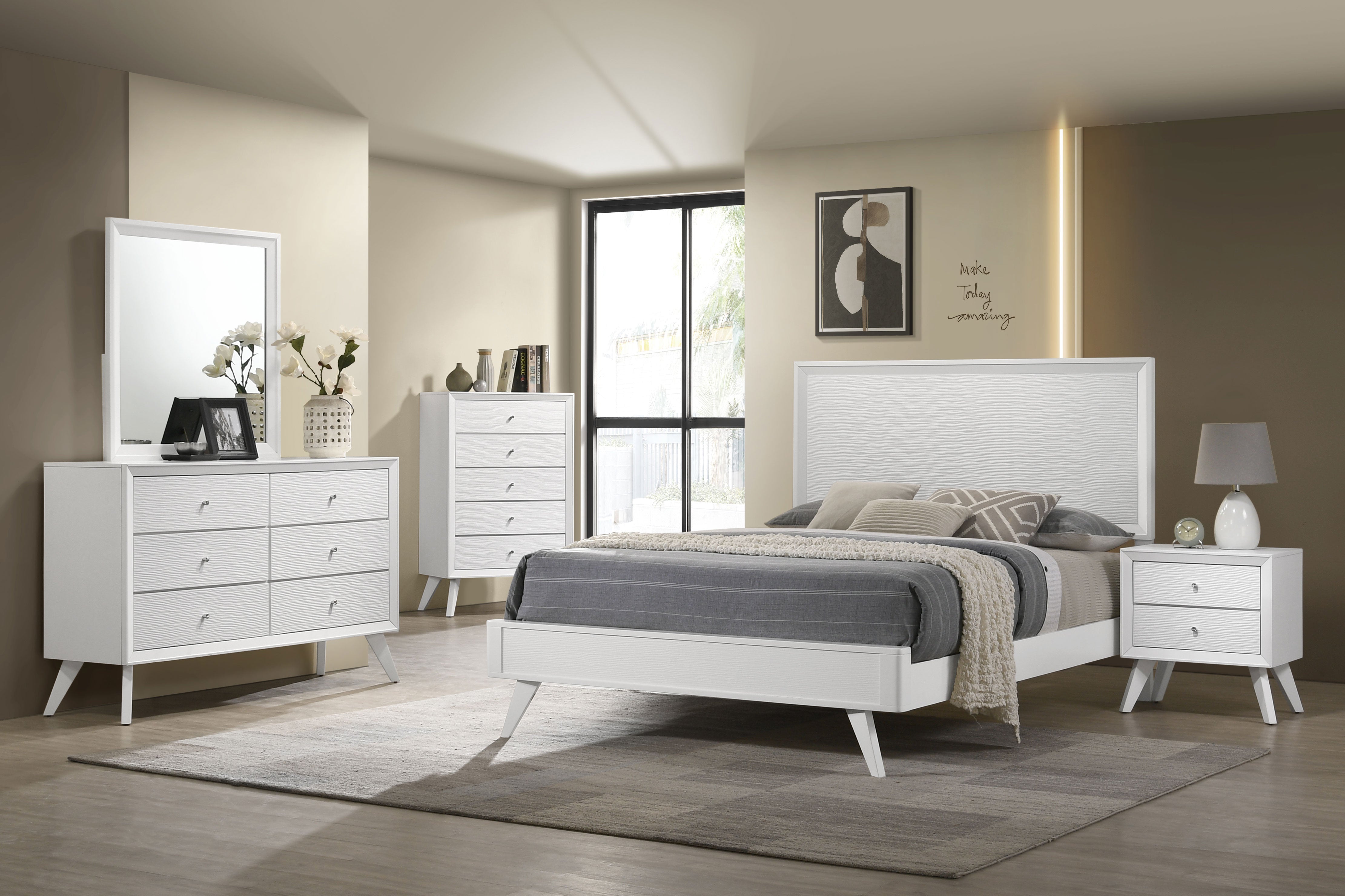 Janelle 4-Piece California King Bedroom Set White- 223651KW-S4