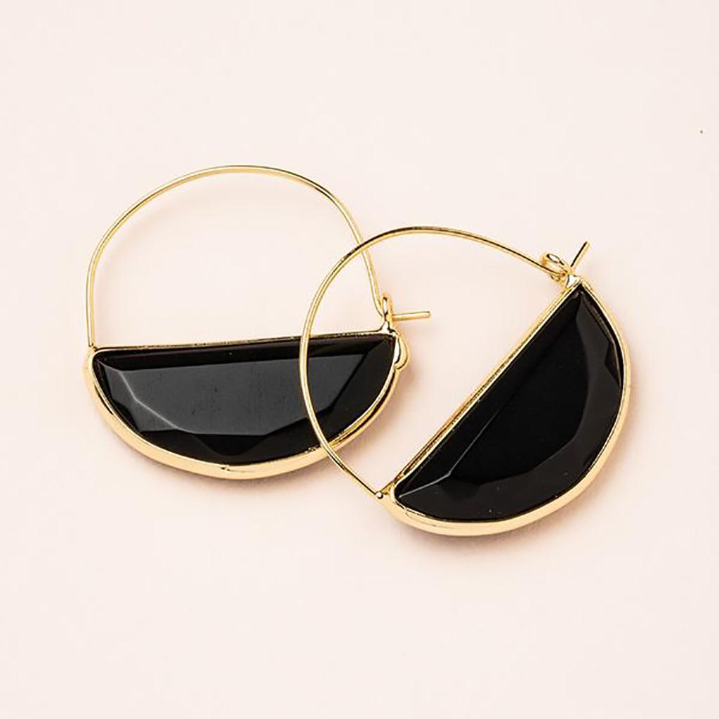 Scout Curated Wears  Stone Prism Hoop - Black Spinel/Gold