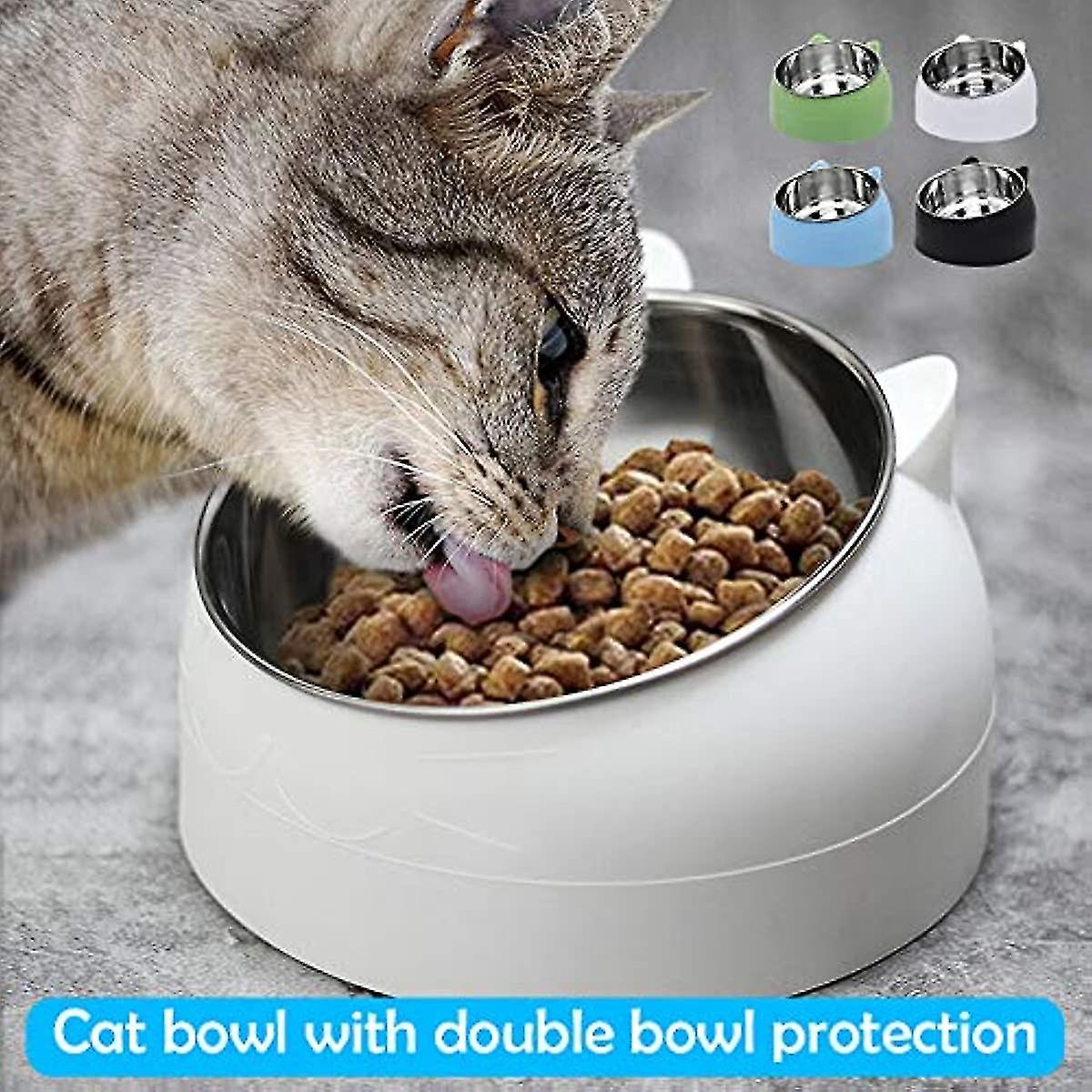 Starall Pet Dog Cat Feeding Bow Pet Cat Bowl Puppy Food Water Feeder Raised No Slip Stainless Steel Tilted Feeder Bowls(l200400800ml)