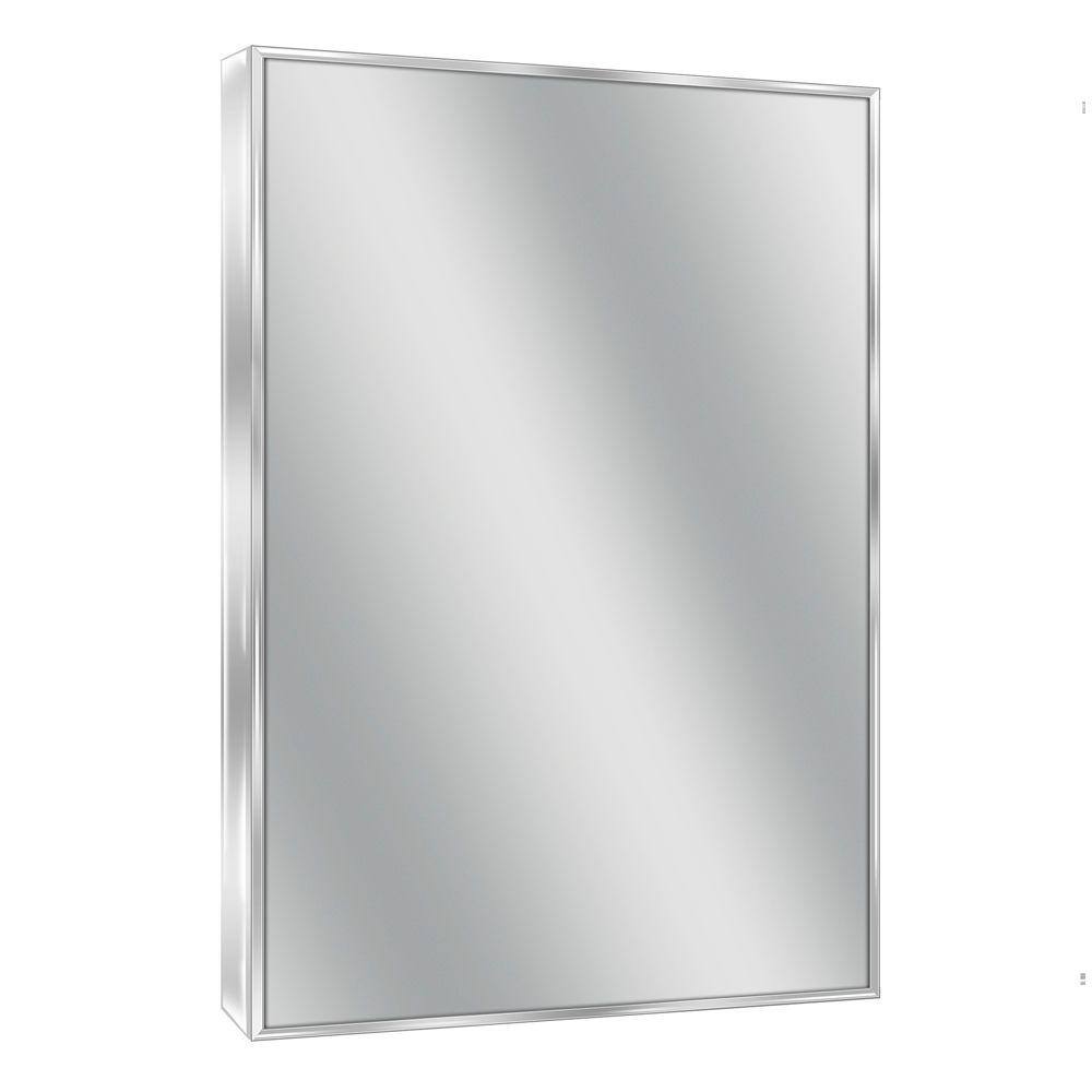 Deco Mirror 24 in. W x 30 in. H Framed Rectangular Bathroom Vanity Mirror in Bright chrome 8430