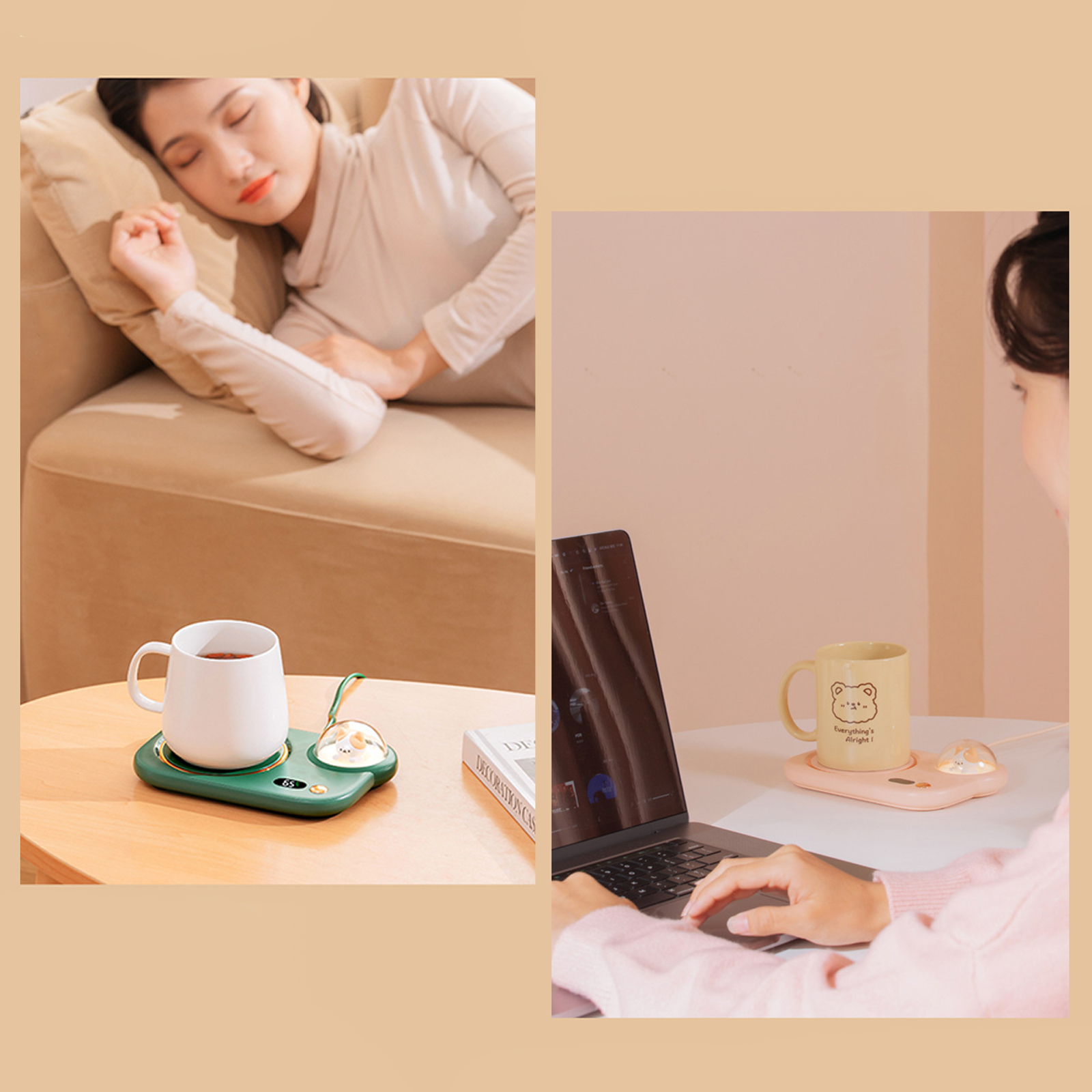 Coffee Cup Heating Pad Warm Coaster Usb With Night Light Home Constant Temperature Thermal Coaster