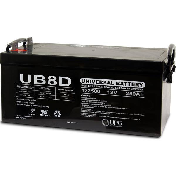 UPG 12-Volt 250 Ah L4 Terminal Sealed Lead Acid (SLA) AGM Rechargeable Battery UB-8D AGM