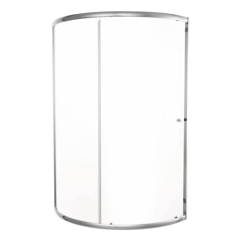 Delta Foundations 38 in. W x 70 in. H Round Sliding Framed Corner Shower Enclosure in Chrome B911912-3838-PC