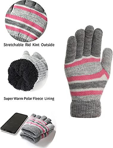 3pcs Kids Winter Hat Scarf Gloves Set For 3-6 Years Old (pink)