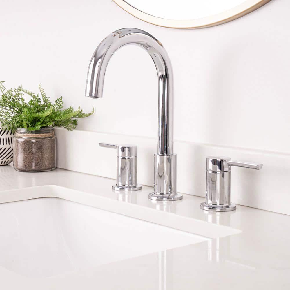 EZFLO Metro Collection 8 in Widespread 2Handle Bathroom Faucet with 5050 Popup in Chrome