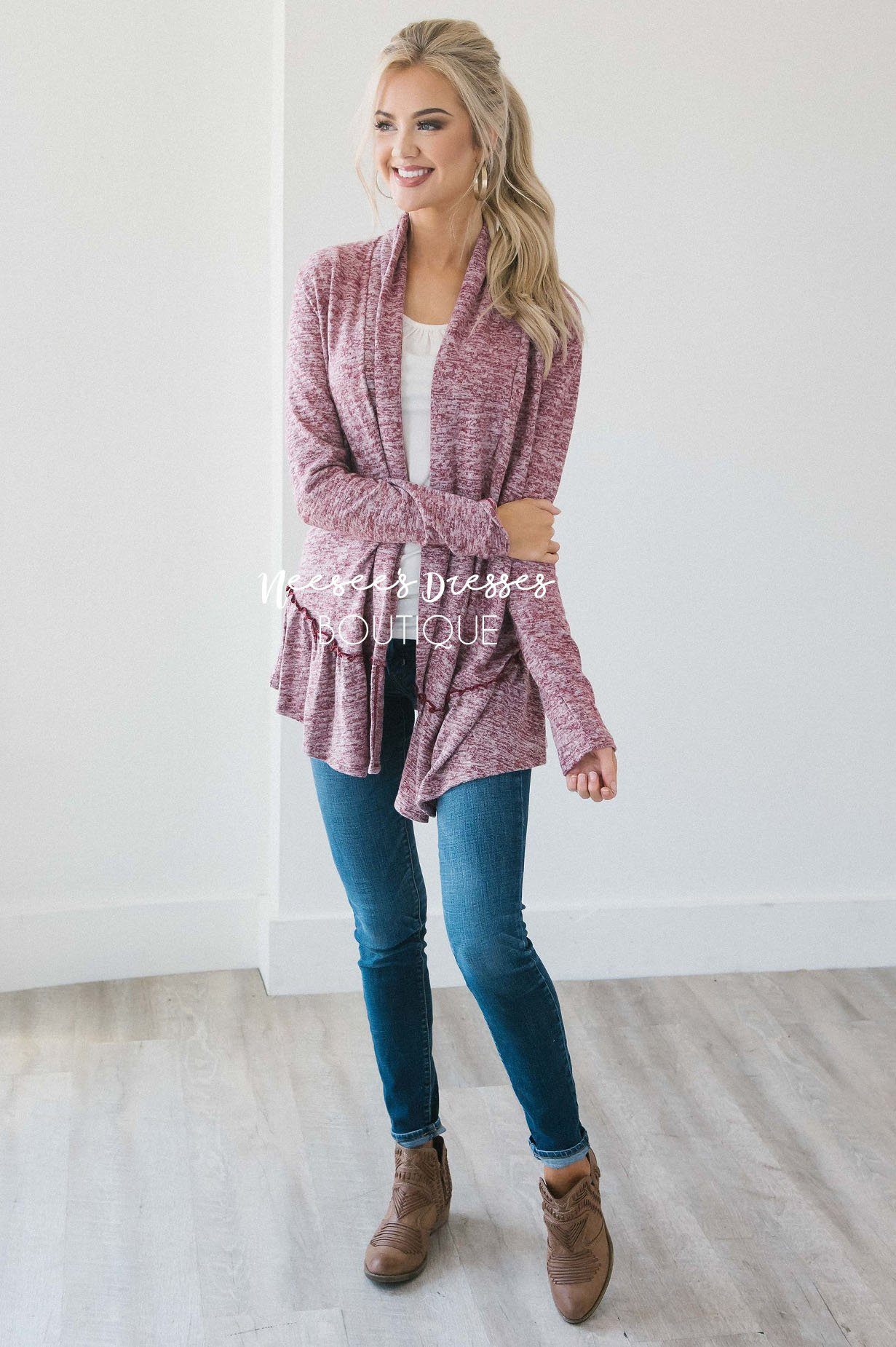 Autumn Perfection Ruffle Hem Cardigan