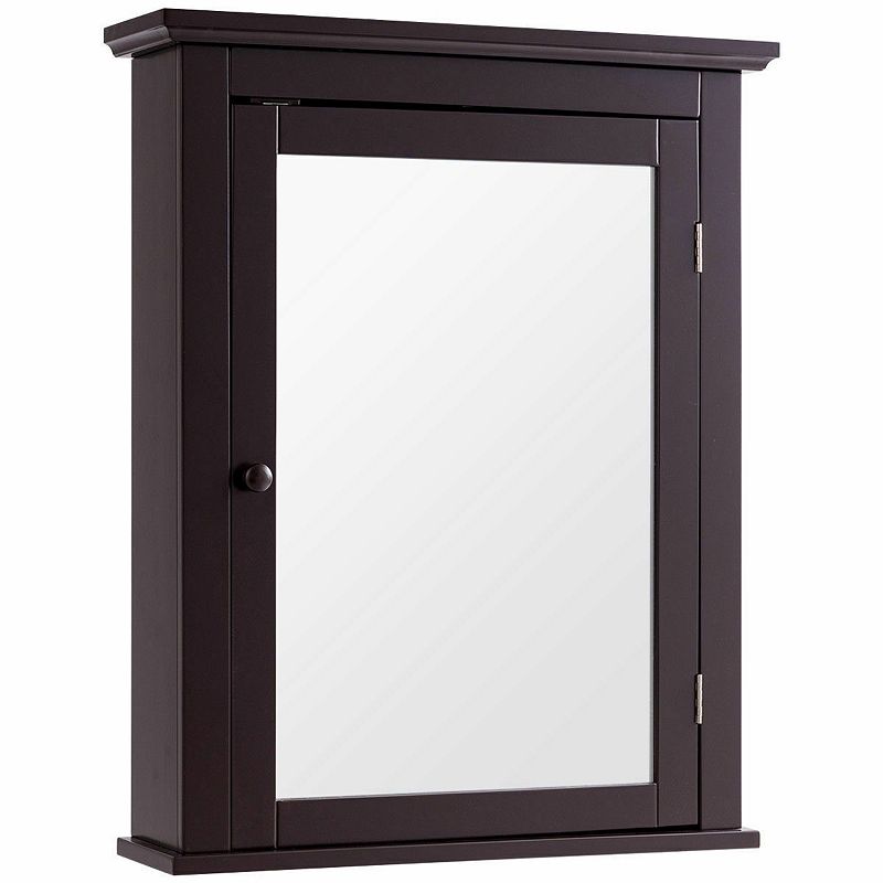 Wall Mounted Bathroom Mirror Cabinet with 5-level Height-adjustable Shelf