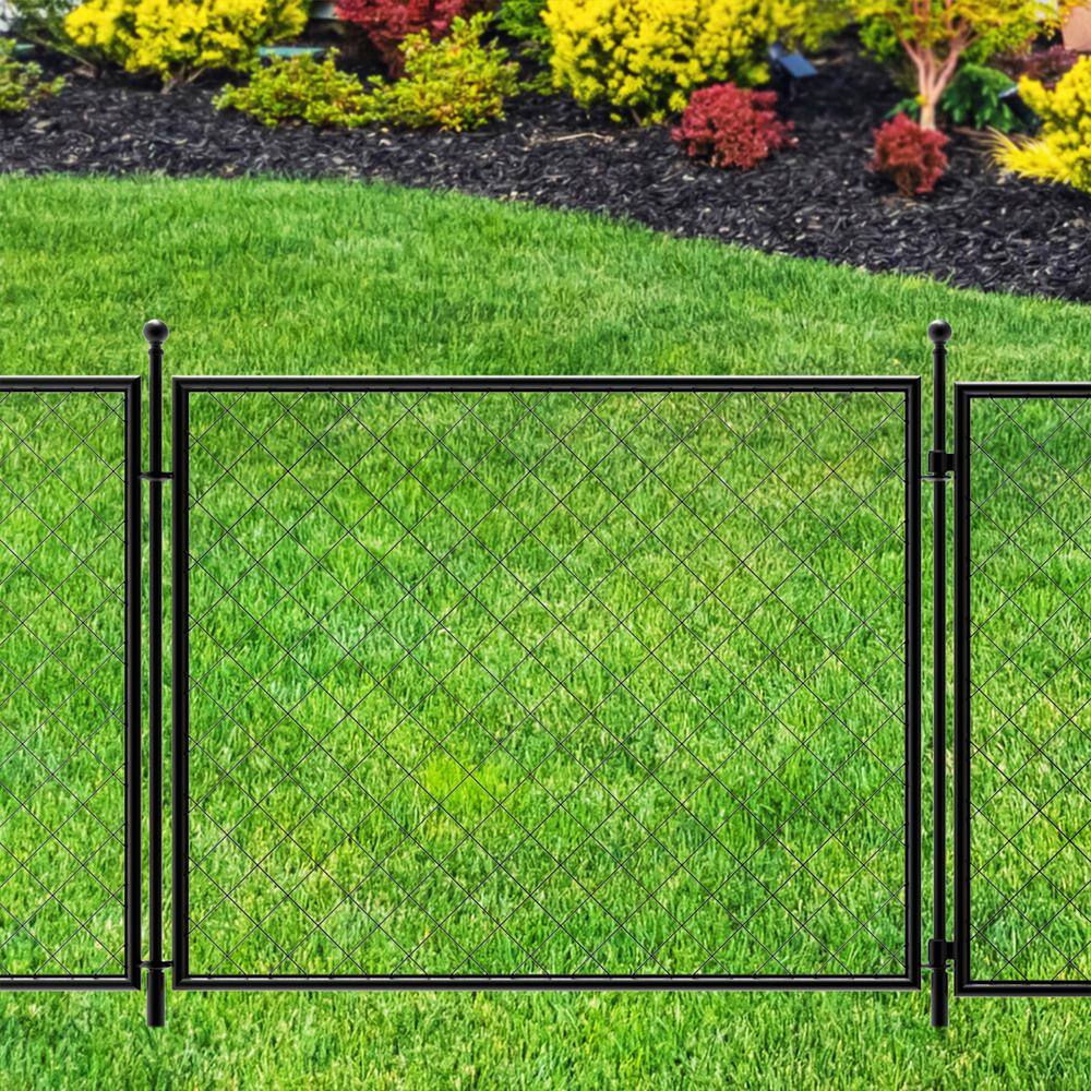 Vigoro 37.3 in. H x 50.2 in. W Steel Diamond Mesh Garden Fence Gate 860657