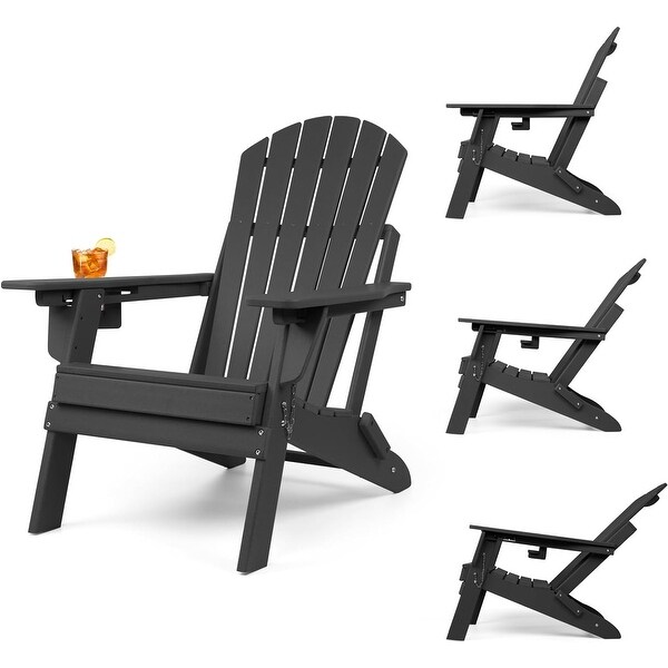 Vrakae Adjustable and Folding Adirondack Chair with Cup Holder