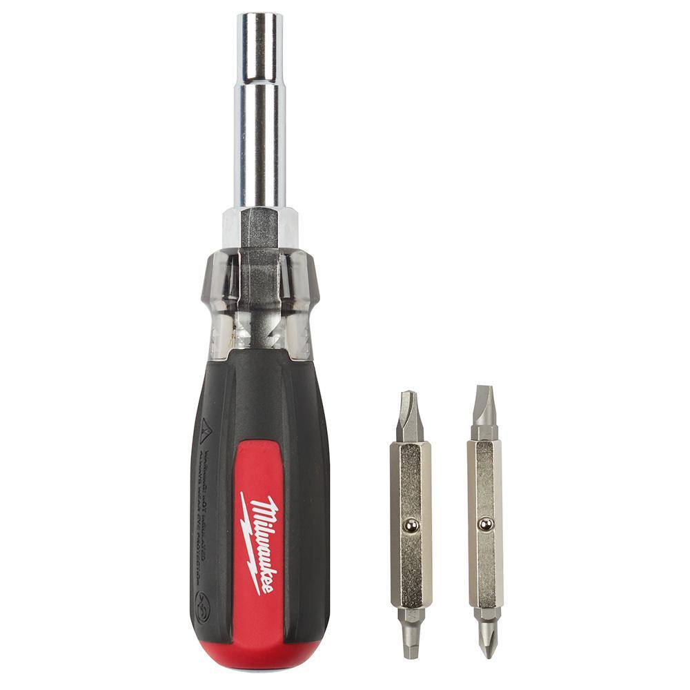 MW 13-in-1 Multi-Tip Cushion Grip Screwdriver with FASTBACK Compact Folding Utility Knife 48-22-2880-48-22-1500