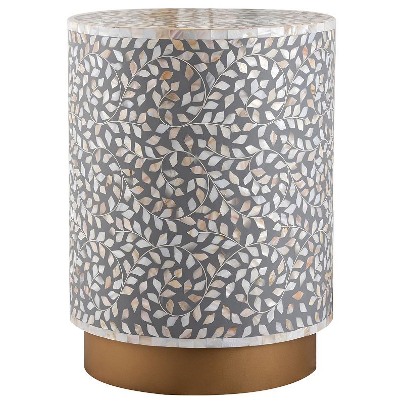 Luxe Handmade Mother Of Pearl End Table