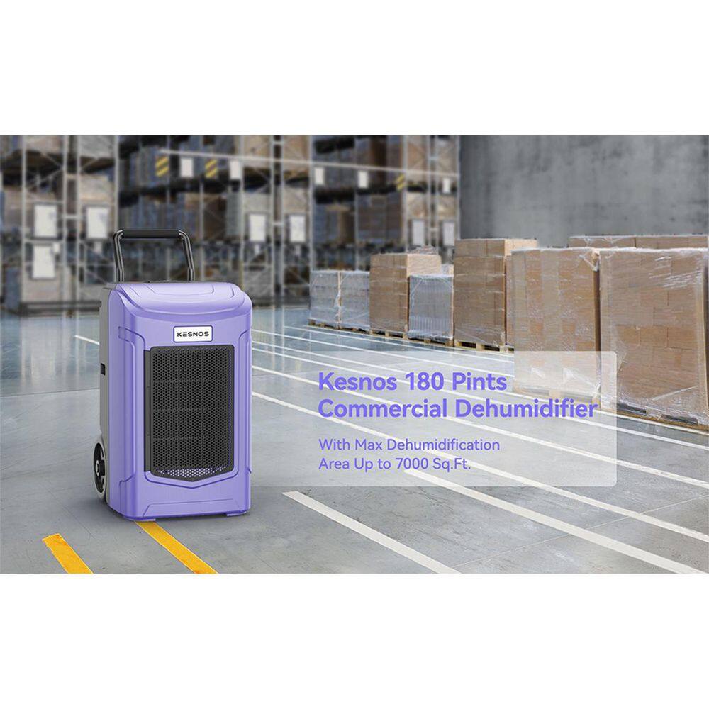 Kesnos 180Pint Commercial Dehumidifiers for Room or Basements Up to 7000 sq. ft Industrial Dehumidifier with Pump Water Tank HDCX-PDGT701BC