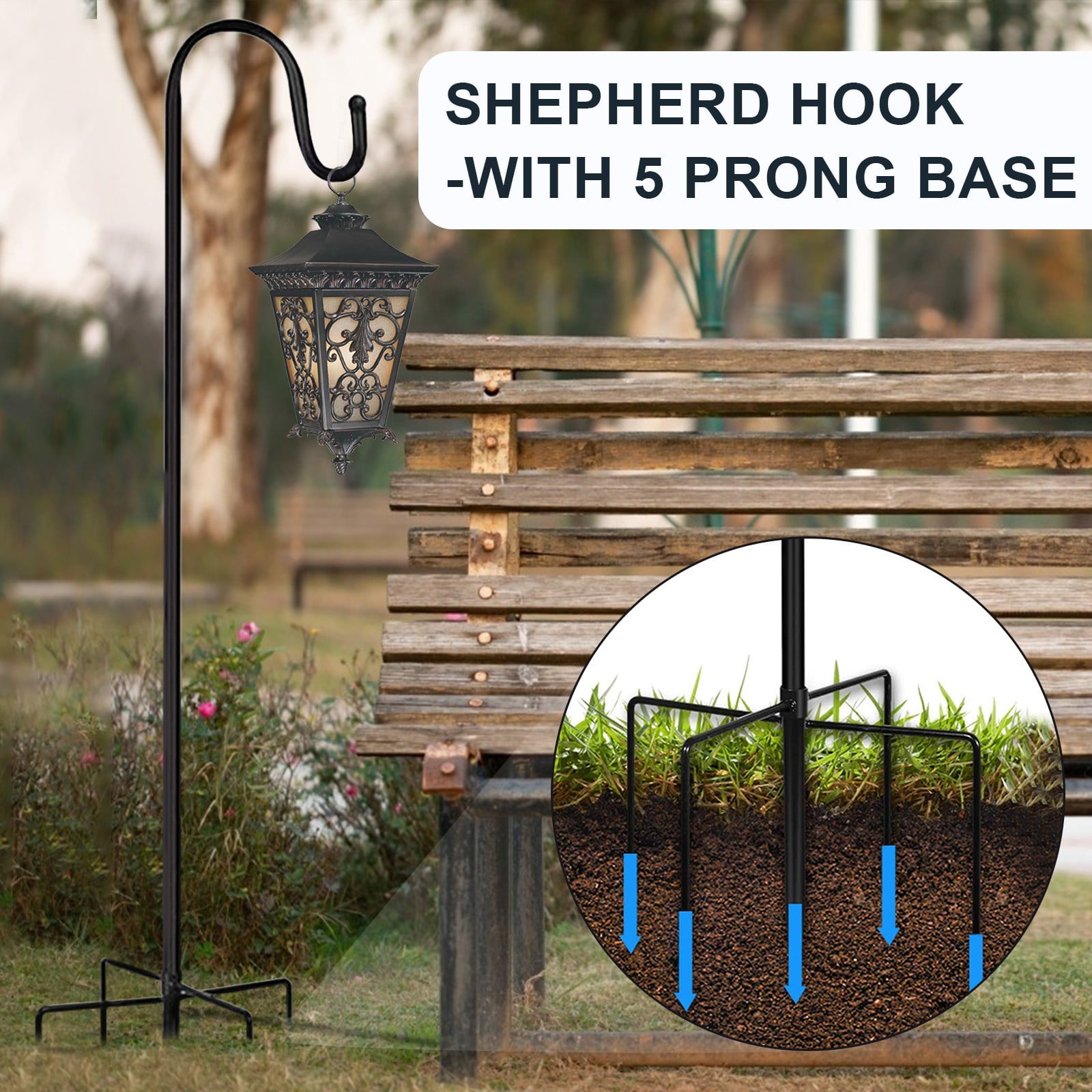 Lovehome Shepherd-Hooks for Bird-Feeder Lantern Plant-Hook Garden-Stake - Plant Stand