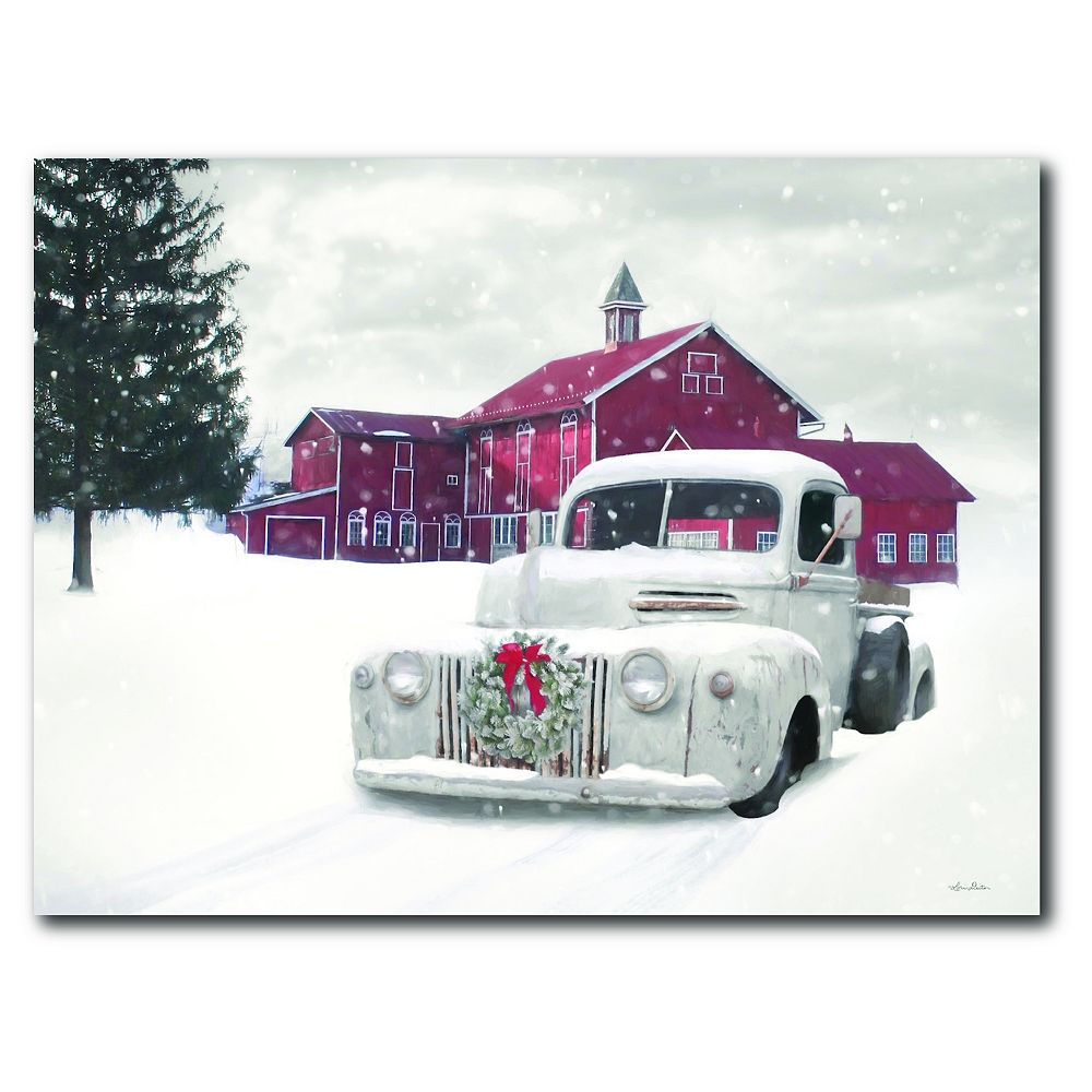 COURTSIDE MARKET Grand Barn In Winter Canvas Wall Art