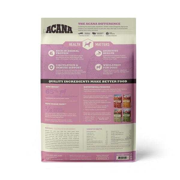 ACANA Singles Lamb and Apple Recipe Grain Free Dry Dog Food