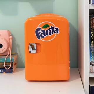 Fanta Coca-Cola Fanta 4L Portable CoolerWarmer Personal Travel Fridge with 12V and AC Cords Orange FA04