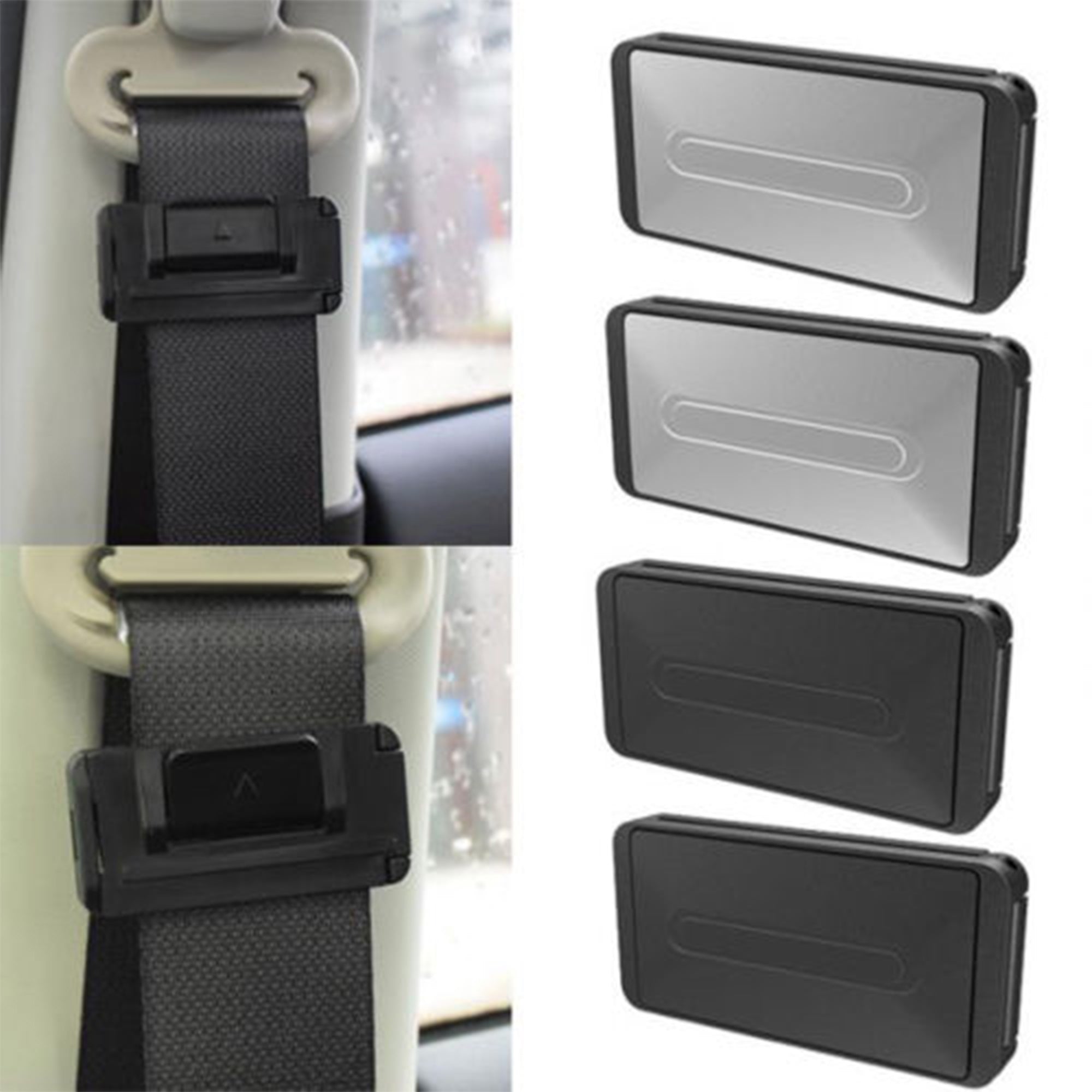 JYYYBF 2pcs Auto Safety Seat Belt for Car Seat Adjuster Clip Stopper Buckle Improves Comfort Safety Black 6.5 * 3 * 1cm