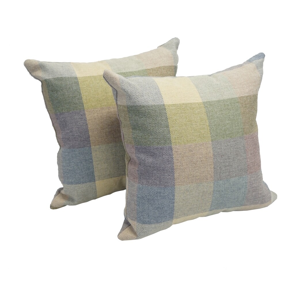 Vintage Plaid 17 inch Accent Throw Pillow (Set of 2)