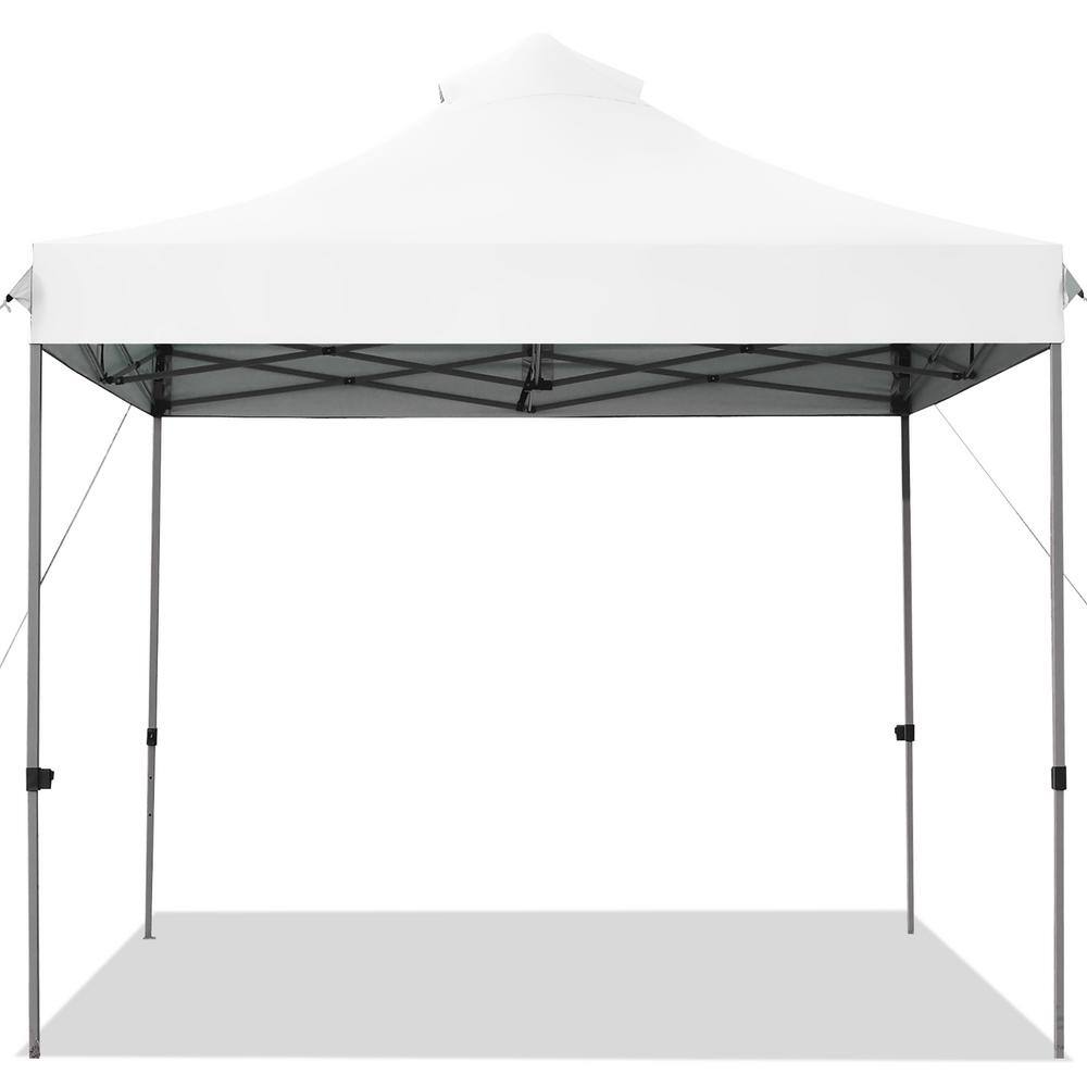 Costway 10 ft. x 10 ft. White Pop-Up Canopy OP70658WH