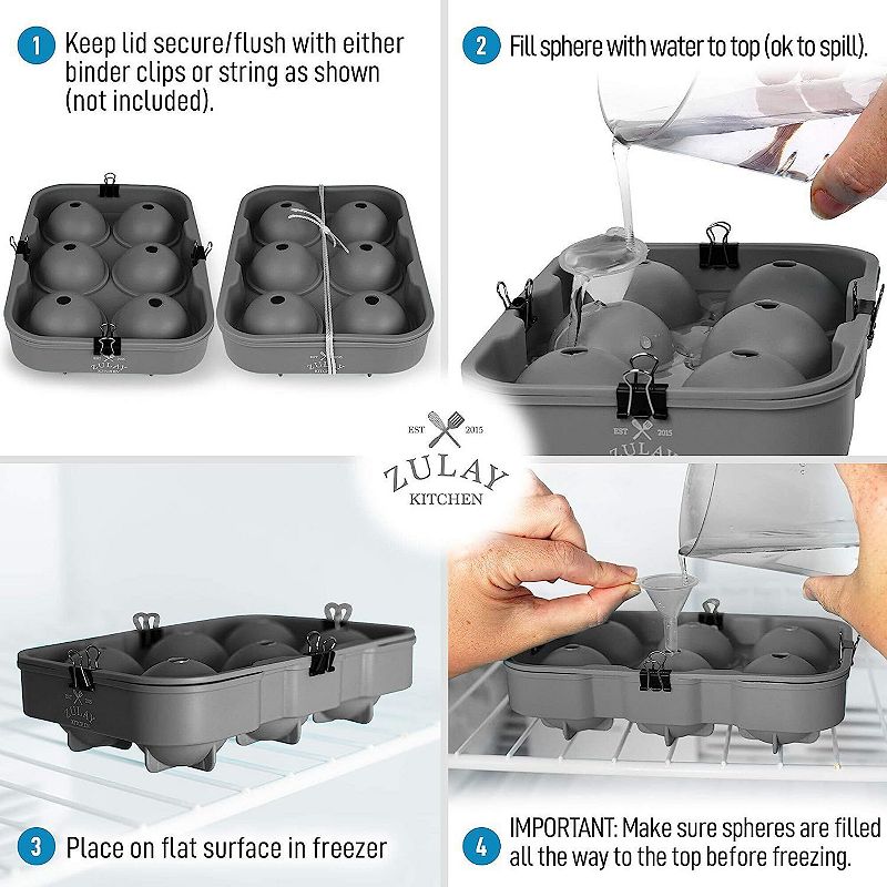 Silicone Square Ice Cube Mold and Ice Ball Mold (Set of 2)