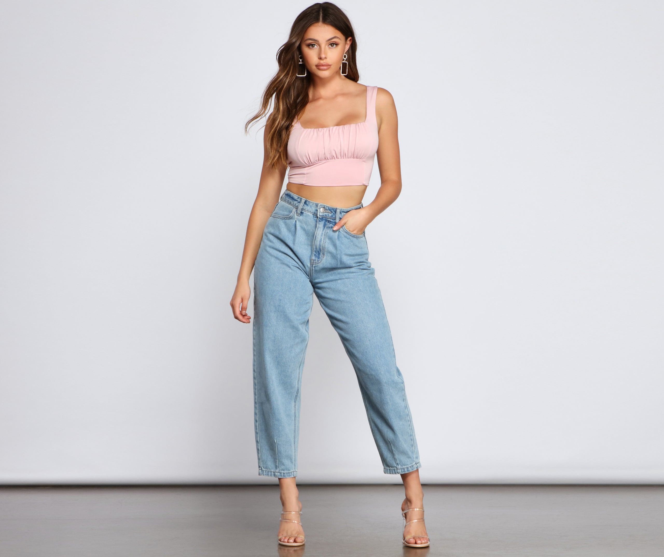 Next Level Ruched Cropped Tank Top