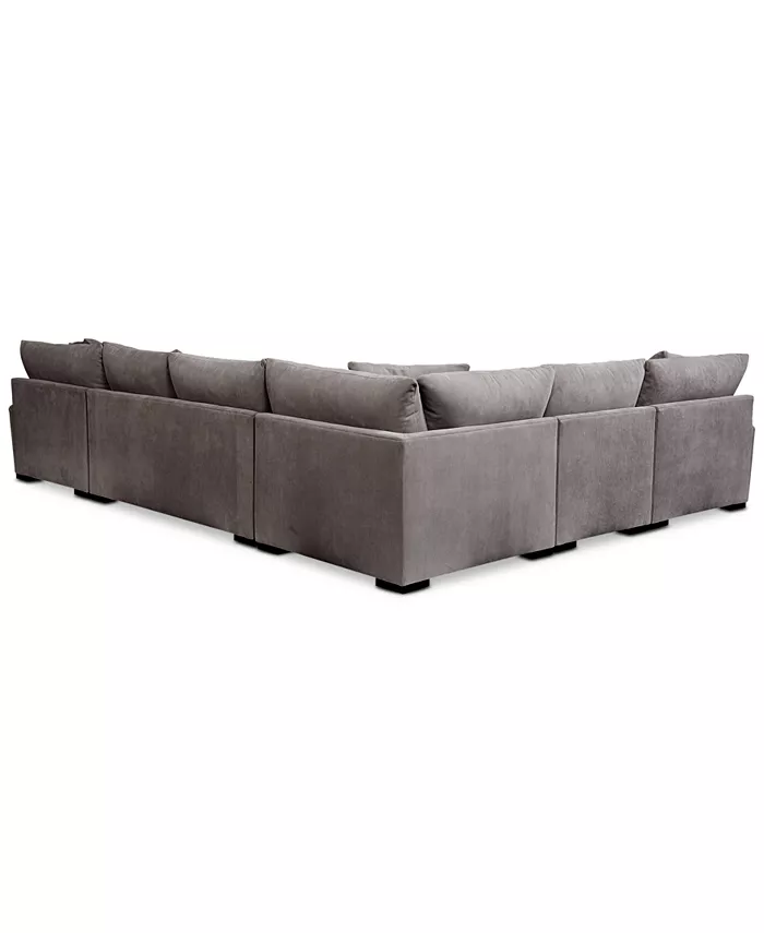 Furniture Rhyder 5-Pc. Fabric Sectional Sofa with Apartment Sofa