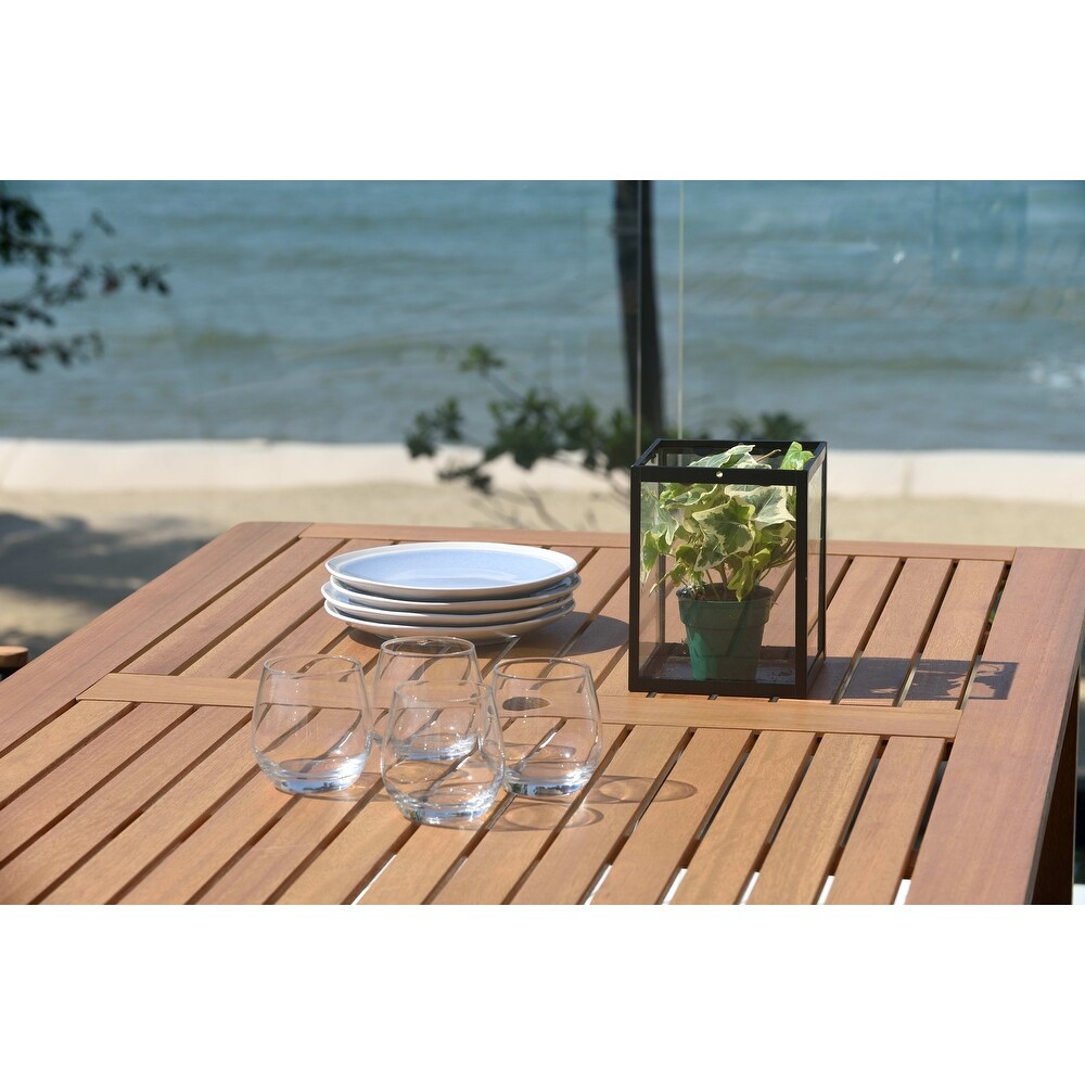 LifestyleGarden 7pc Outdoor Wood Dining Set (Teak Finish)   7 Piece