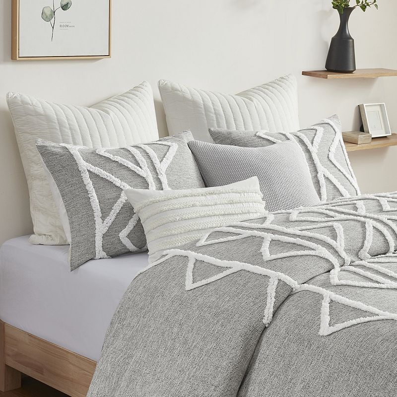 INK+IVY Hayes Cotton Yarn Dye Tufted Chenille Duvet Cover Set with Shams