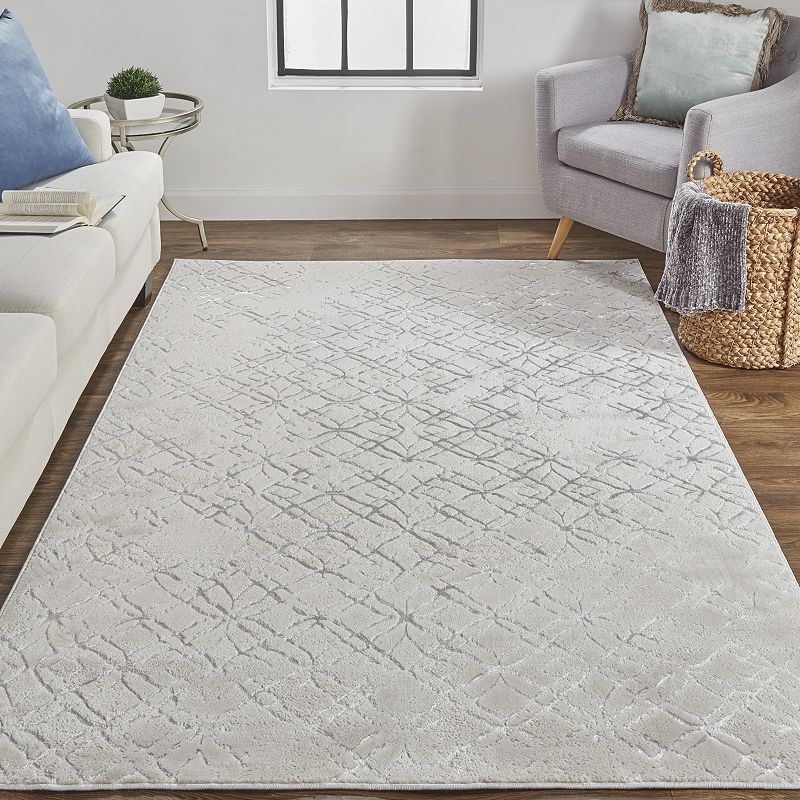 Weave and Wander Orin Modern Metallic Trellis Rug