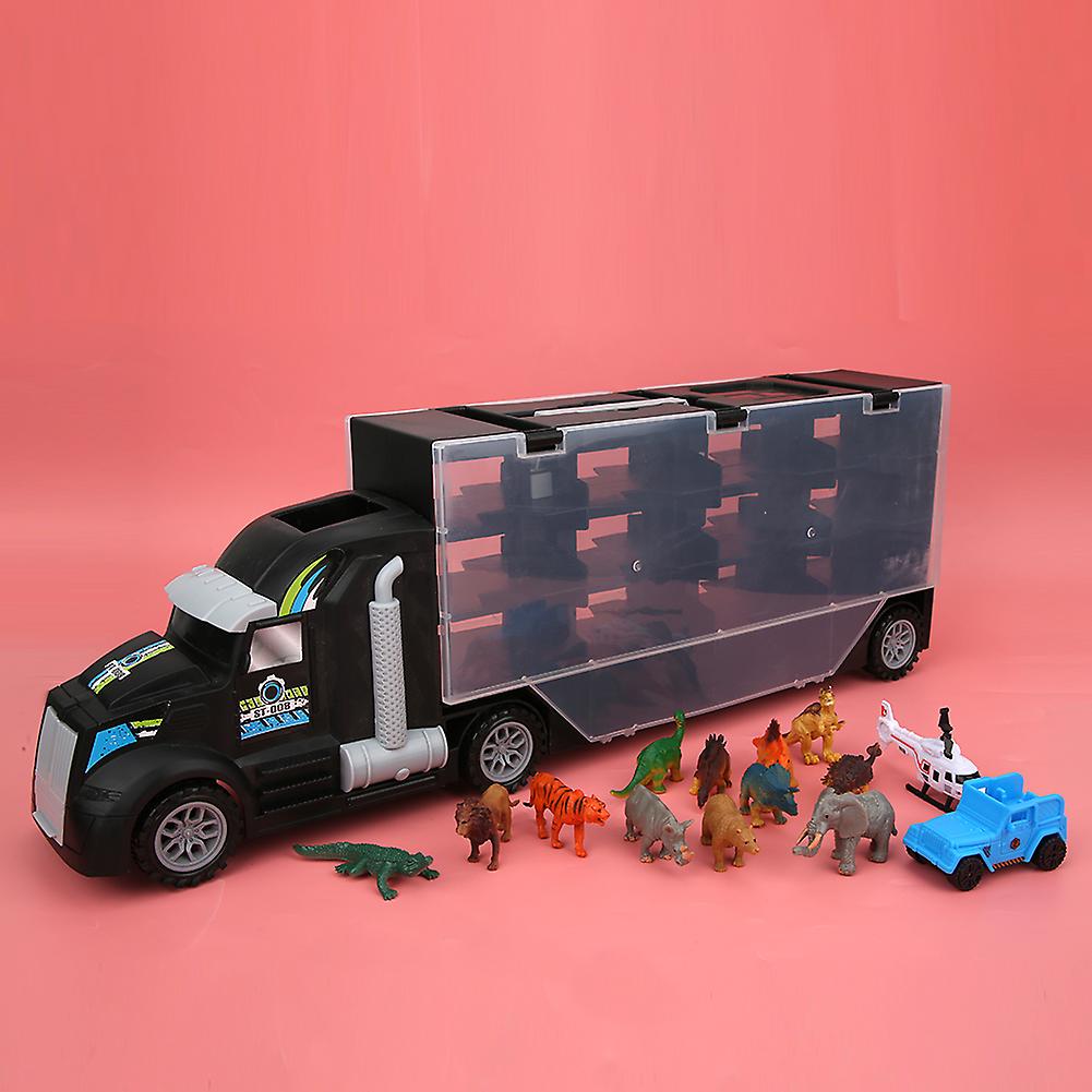 Animals Transporter Truck Sliding Headstock Carrier Children Toy Set With Rich Accessoriessy9914