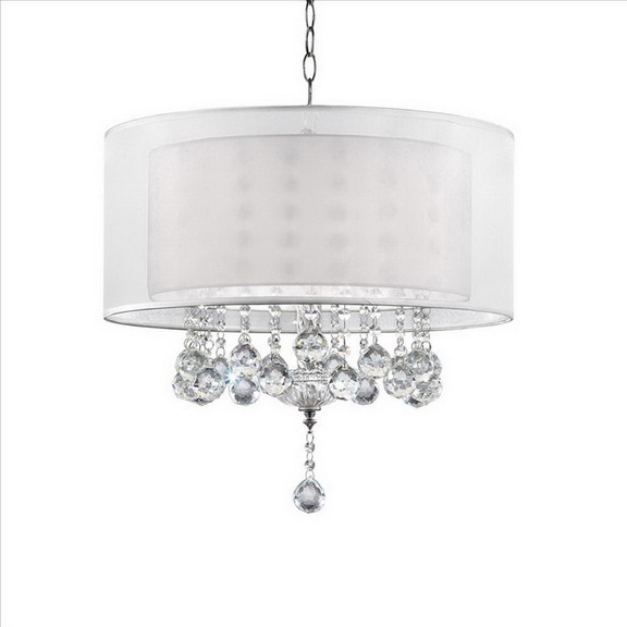 Benjara BM240875 Dual Fabric Shade Ceiling Lamp wi...