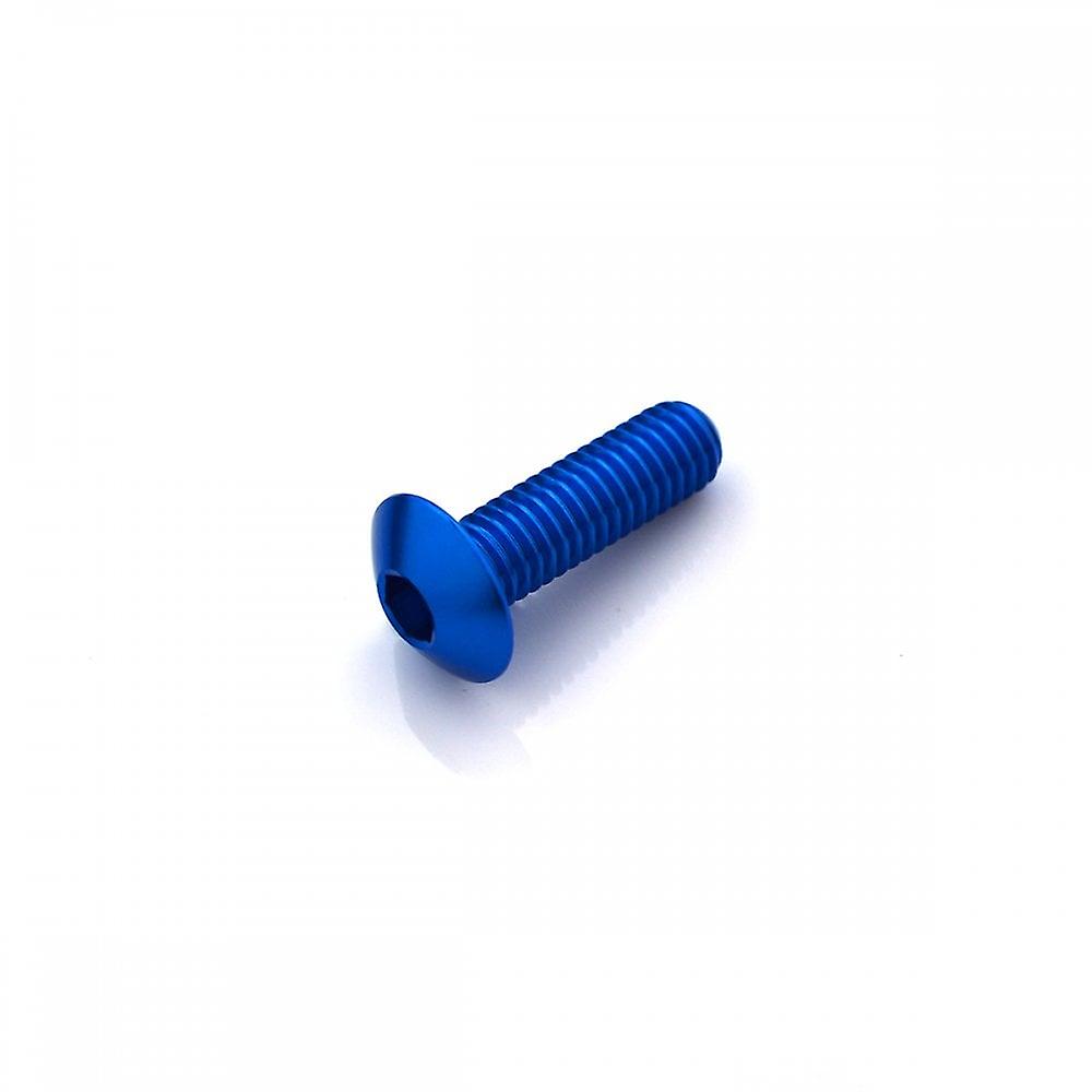 Racebolt Aluminium Dome Head Bolt Small Head M6 X 1.0mm X 20mm(12.5mm Head Diameter) Blue