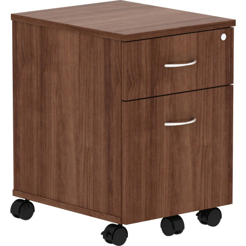 Lorell Relevance Walnut Laminate Mobile Pedestal - 2-Drawer (16230)