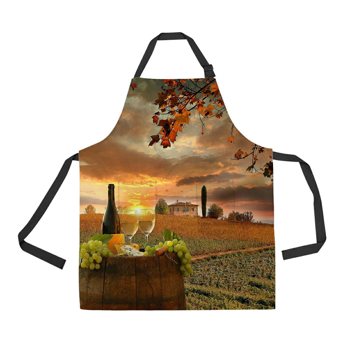 ABPHQTO White Barrel Vineyard Chianti Tuscany Italy Apron Home Kitchen Apron with Pockets