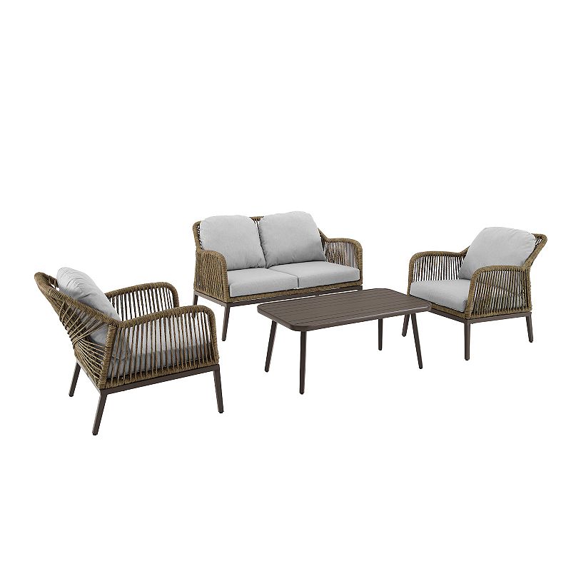 Crosley Haven Patio Wicker Conversation 4-piece Set