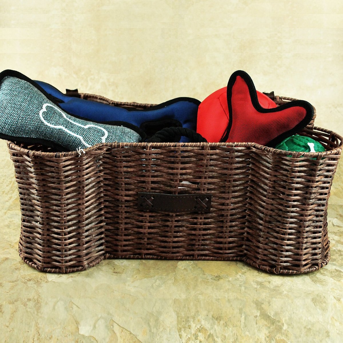 Bone Dry Bone-Shaped Wicker Storage Basket