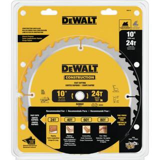 DW Construction 10 in. 24-Teeth Thin Kerf Table Saw Blade (2-Pack) DW3112WDW3112