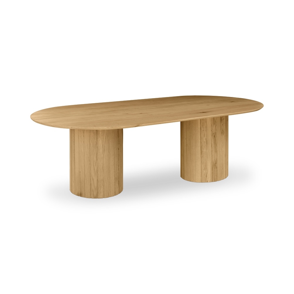 Aurelle Home Poete Solid Acacia Wood Pedestal Dining Table