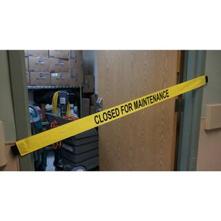 Magnetic Door Barrier Nylon Closed for Maintenance Safety Banner with Magnetic Ends. Fits up to a 51 in. Extra-Wide Doorway CFM-L-01