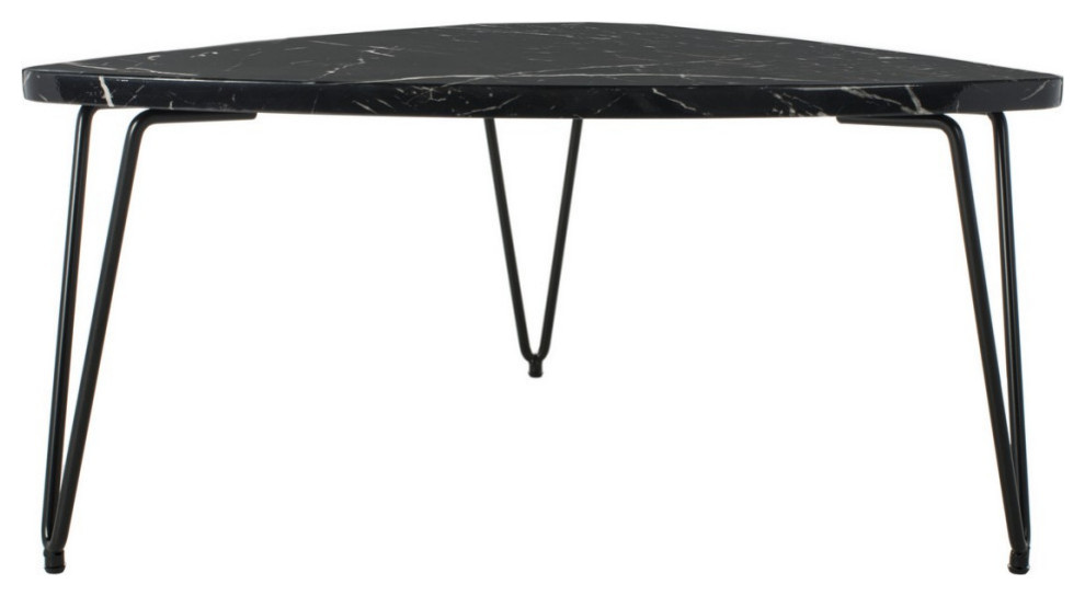 John Triangle Coffee Table  Black Marble/Black   Midcentury   Coffee Tables   by Rustic Home Furniture Deco  Houzz