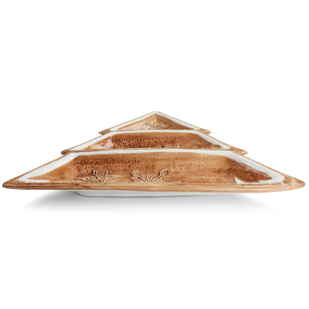 Martha Stewart Durastone 3 Section Gingerbread Tree Serving Tray