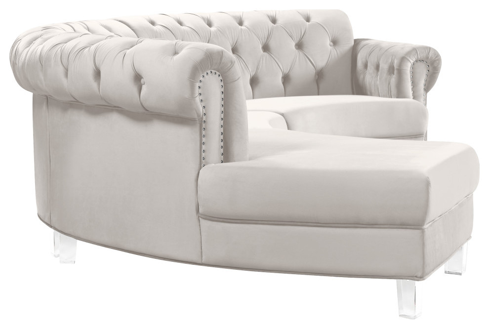 Anabella Velvet Sectional   Contemporary   Sectional Sofas   by Meridian Furniture  Houzz