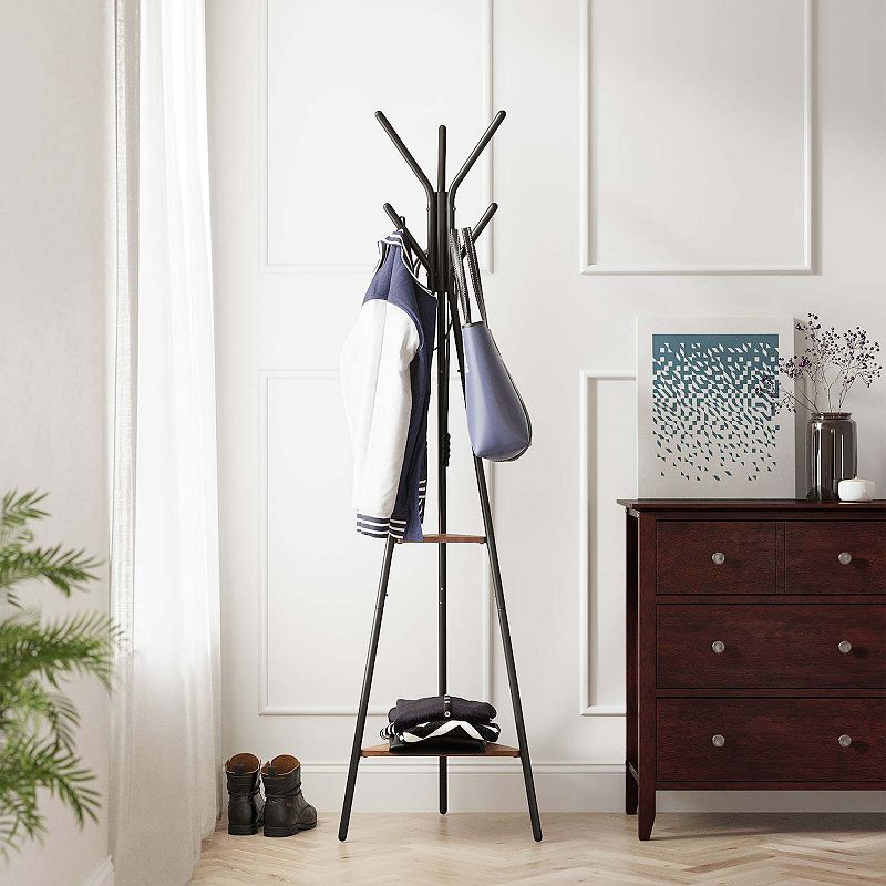 Hazelnut Brown and Black Coat Rack St