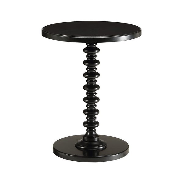 Round Top Side Table Turned Pedestal Base In Black