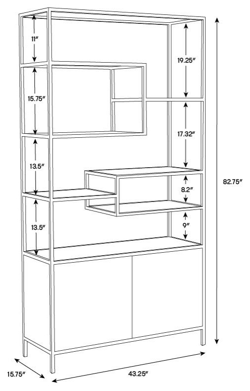 Stamos Bookcase   Industrial   Bookcases   by Sunpan Modern Home  Houzz