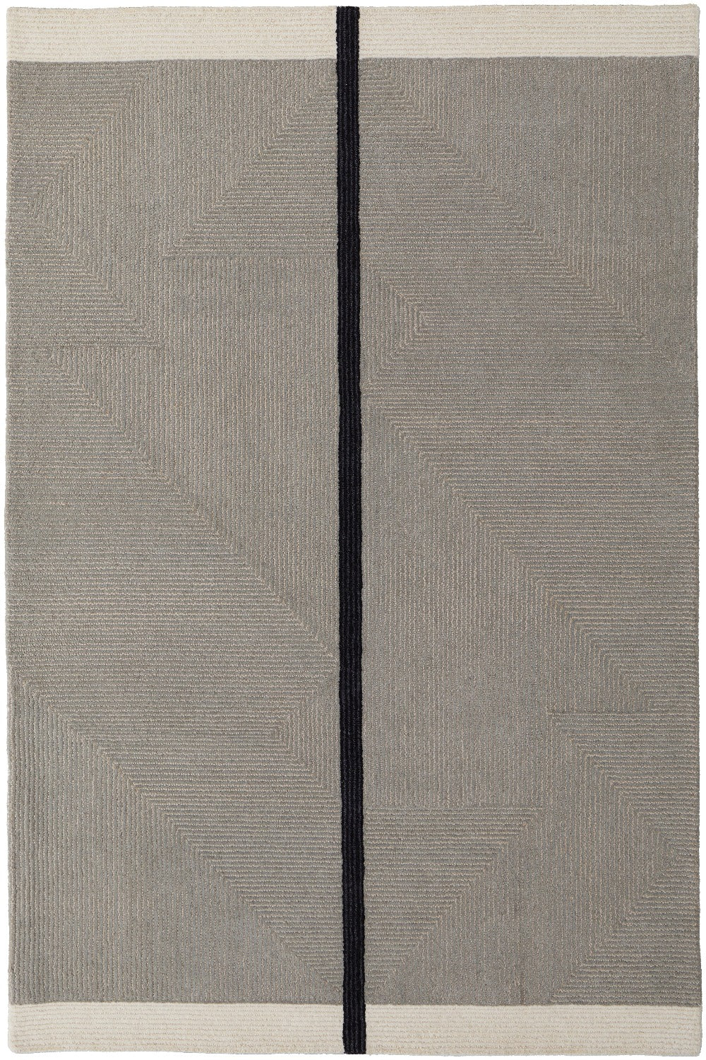 Ardon Architectural Hand Tufted Gray / Black Rug