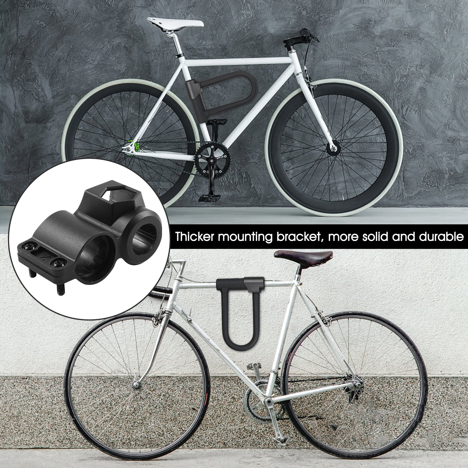 West Biking Combination U Lock， Anti-Theft Heavy Duty Bicycle Lock， 2 Keys