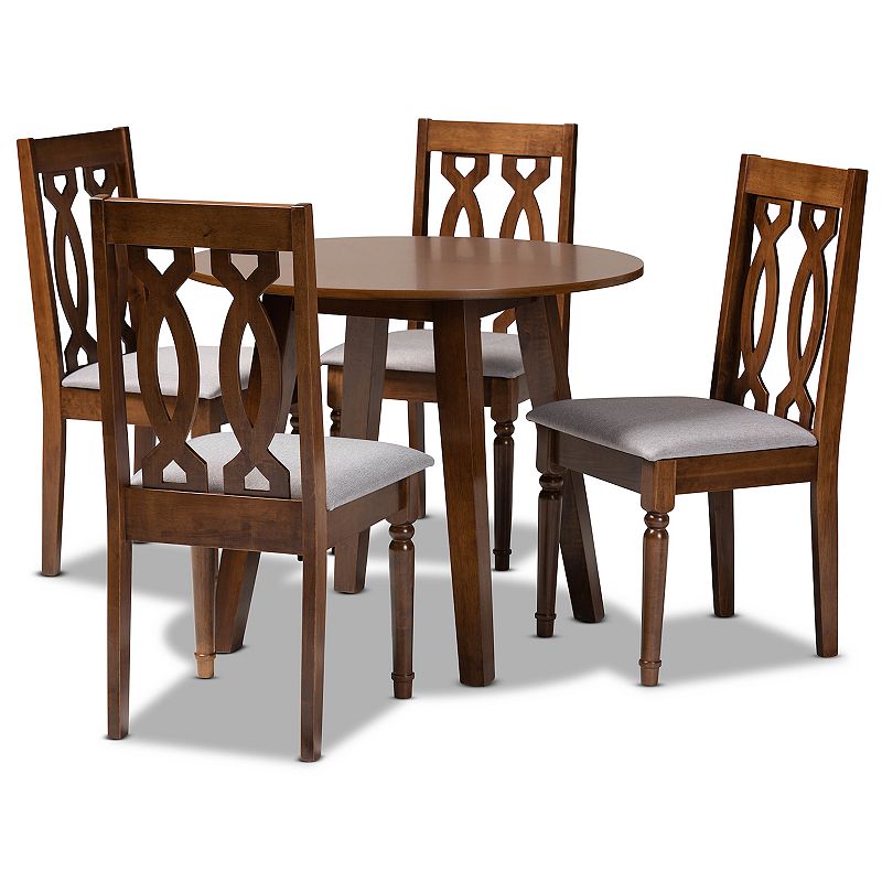 Baxton Studio Pia Dining Table and Chair 5-piece Set