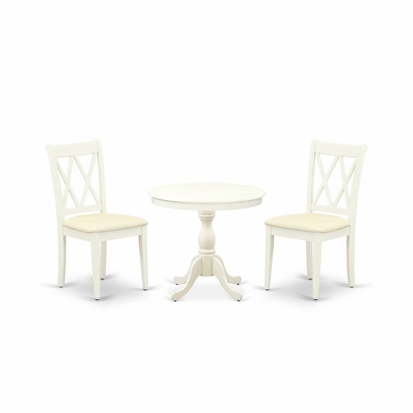 3 Piece Dinning Table Set - 1 Wood Table and 2 Dining Room Chairs - (Finish and Seat's Type Options)