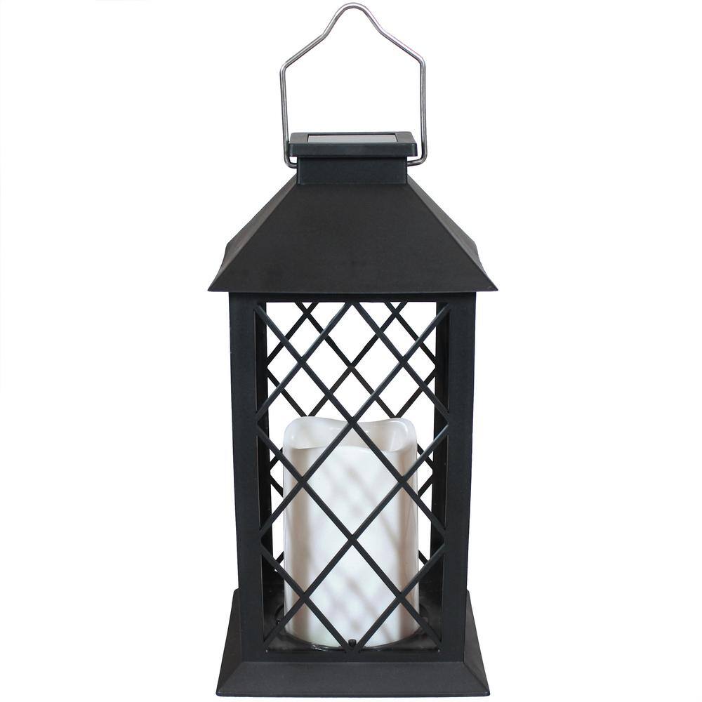 Sunnydaze Decor 11 in. Concord Black Solar LED Candle Outdoor Lantern (2-Pack) FOR-766-2PK